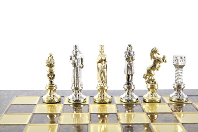 ekskluzywne szachy metalowe, Renesans, wym.36x36cm 