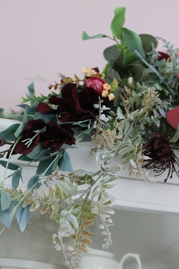 dekoracyjna narożna girlanda, Bordolina, wym.120x100cm