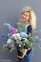 Violetta, komplet dekoracji nagrobnych, wiązanka + bukiet