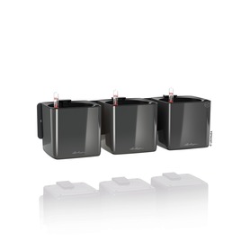 Home Kit Glossy, donice ścienne z nawadnianiem, szare, wym.14x48x15cm
