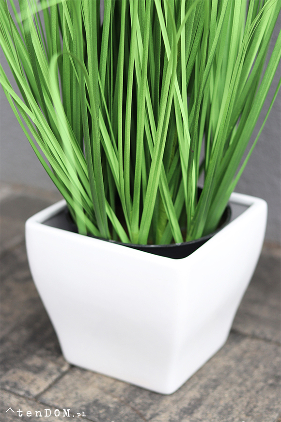 Macarena in White sztuczna trawa w donicy, wys.140cm