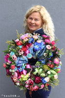 Caryca Katarzyna Novenna, kolorowy wianek na drzwi, śr.40cm 