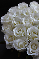 kompozycja kwiatowa / bukiet Flowerbox szary + biała róża XL wys.33.5cm