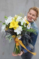 bukiet do wazonu Żonkile sztuczne kwiaty, dł.55cm