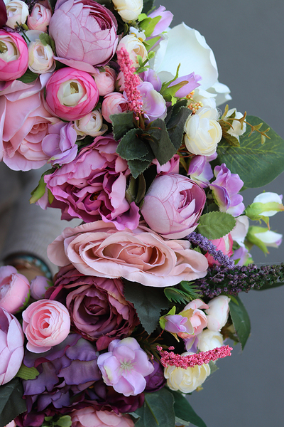 Bella Jesienna 3, duży kwiatowy wianek na drzwi, śr.53cm 