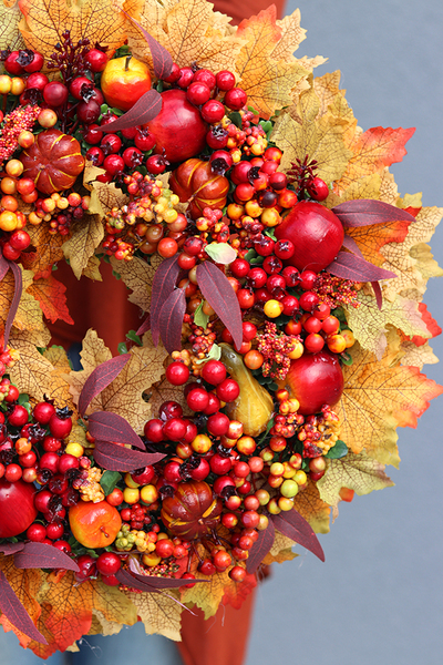Od Ręki. Jesienny wianek na drzwi, Jesień Jest Piękna, śr.38cm   