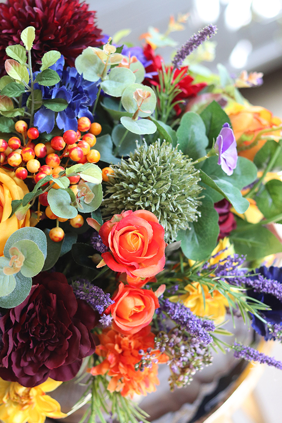 Jesienna Ballada, kompozycja kwiatowa w pucharze, wys.45cm 