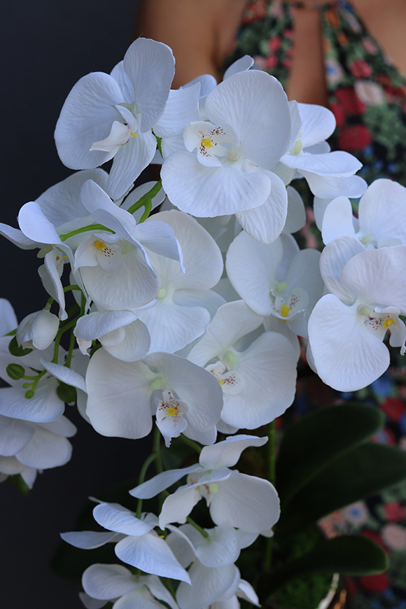 Goldano Tulluza, sztuczny storczyk w złotej donicy, wys.75cm