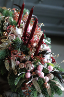 Bordona, stroik adwentowy ze świecami, wys.37cm  