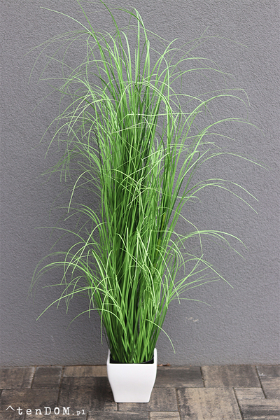 Macarena in White sztuczna trawa w donicy, wys.140cm 