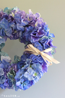 bogaty wianek z hortensji, Fellanita, śr.40cm