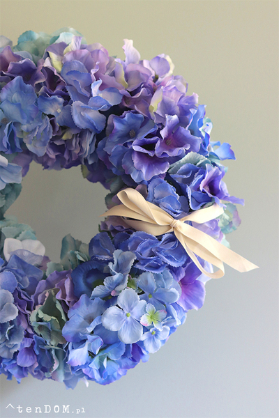 bogaty wianek z hortensji, Fellanita, śr.40cm