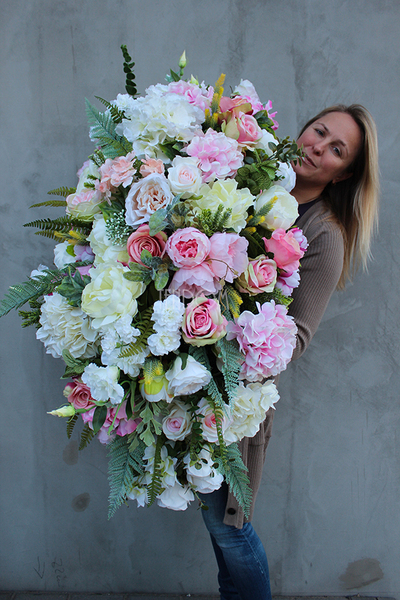 duża dekoracja / wiązanka nagrobna Pastels, dł.100cm