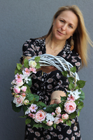 Leonida, subtelny wianek na drzwi, śr.30cm