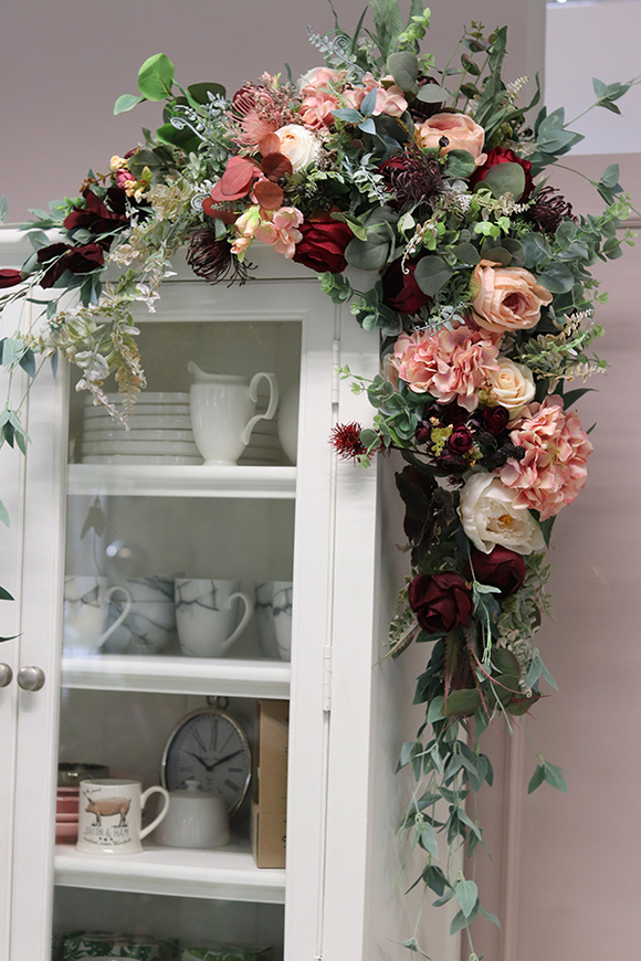 dekoracyjna narożna girlanda, Bordolina, wym.120x100cm