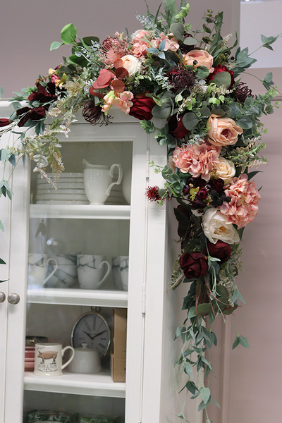 dekoracyjna narożna girlanda, Bordolina, wym.120x100cm