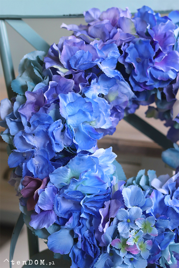 bogaty wianek z hortensji, Fellanita, śr.40cm