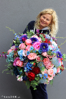 bogaty barwny kosz, Kleopatra 2, wym.70x70cm 