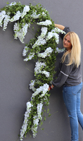 elegancka girlanda z białymi kwiatami, Wisterianna, dł.100cm   