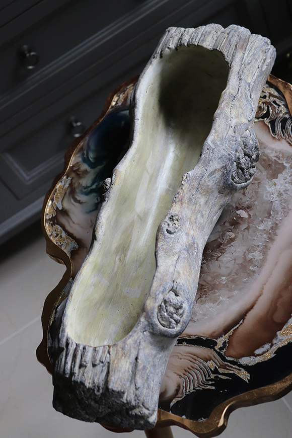 cementowa donica naśladująca drewno, wym.11x50x17cm