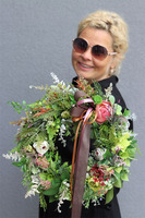 Gardenia 2, bogaty wianek ze wstążką, śr. 37cm