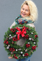 Natural Red, tradycyjny świąteczny wianek, śr.46cm