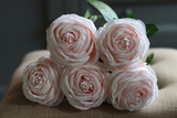 bukiet 5-ciu sztucznych jasnoróżowych róż, Elegance, dł.64cm