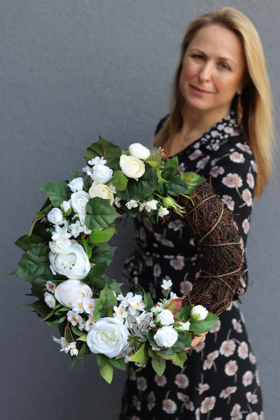 Lunite, elegancki wianek na drzwi z ważką, śr.30cm