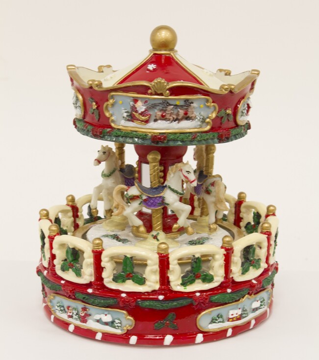Christmas World, bożonarodzeniowa pozytywka karuzela, wys.17cm