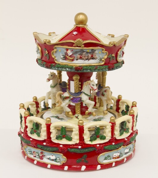 Christmas World, bożonarodzeniowa pozytywka karuzela, wys.17cm
