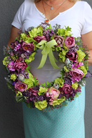 kwiatowy wianek na drzwi Makutra Violet, śr.40cm