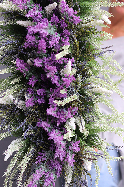 Lechuza Wrzosy, kompozycja kwiatowa w wysokiej jakości donicy - skrzynce, wym.65x40x40cm 