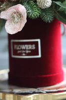 box świąteczny / stroik w welurowym pudełku, Bordena, wys.44cm 