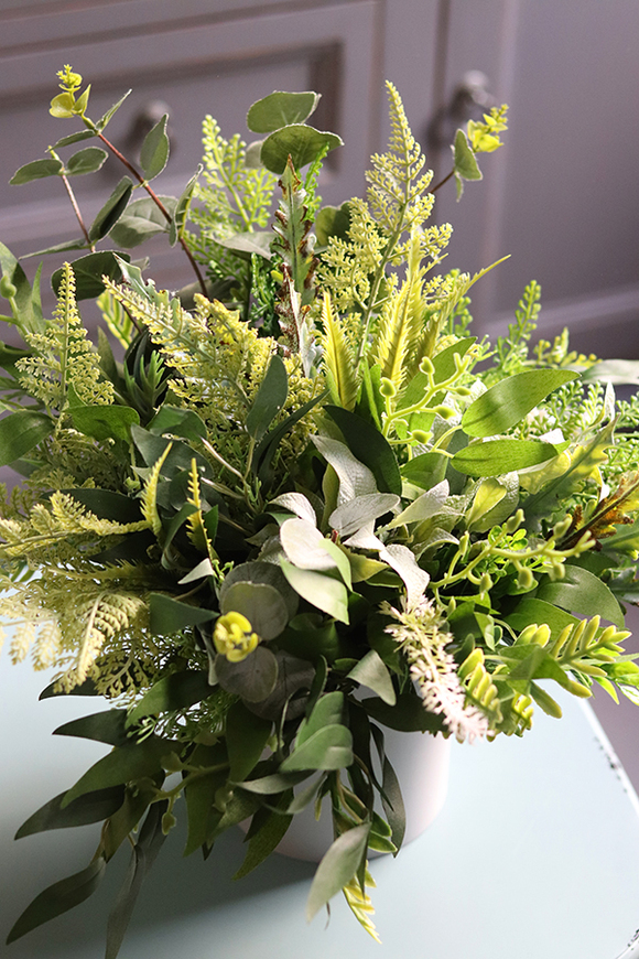 kompozycja w plastikowej osłonce Zielona Heruna, wys.26cm