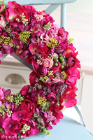 bogaty wianek, Brightenna Fuksja, śr.40cm 