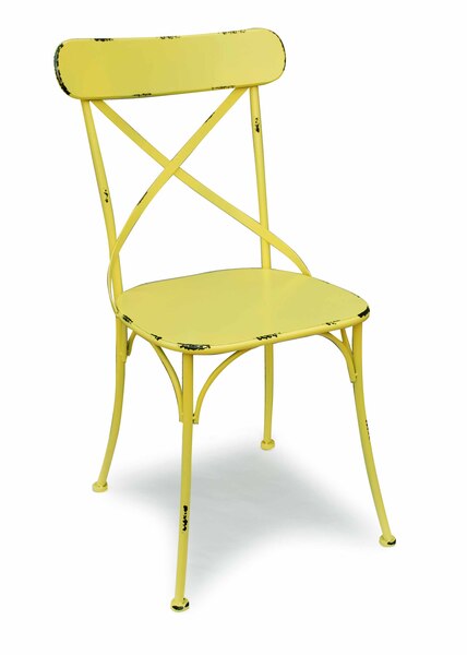 Bar krzesło żółte, cytrynowe metalowe niskie