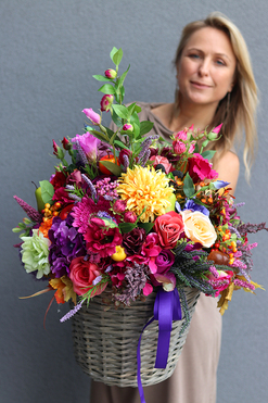 bogaty jesienny kosz, Sentymenty, wys.67cm  