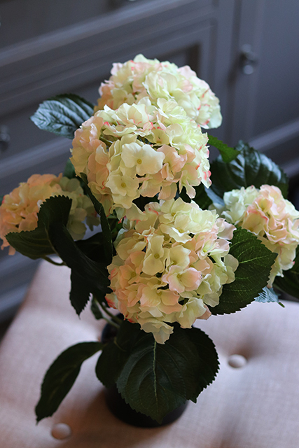 doniczkowa hortensja Jasnozielona, wysokiej jakości sztuczne kwiaty, wys.40cm