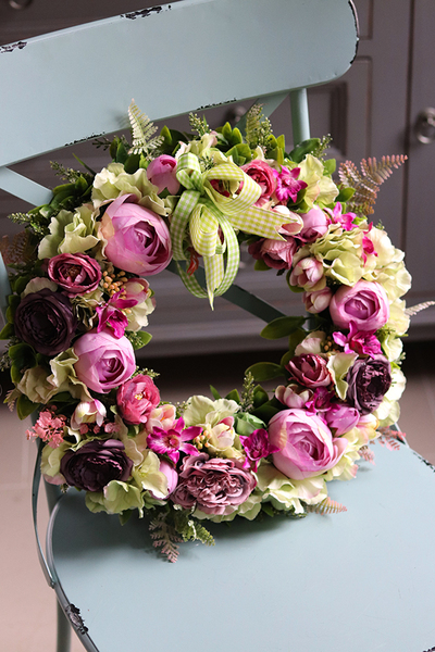 Makutra 2, wianek w energetycznej wiosennej kolorystyce, śr.40cm