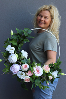 Eleonora Subtelle, wyjątkowy wianek na drzwi na obręczy, śr.45cm