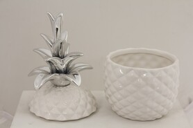 Ananas, figurka ceramiczna / pojemnik, wys.25.5x12.5cm
