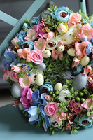 Belia, pastelowy wielkanocny wianek z jajkami, śr.30cm