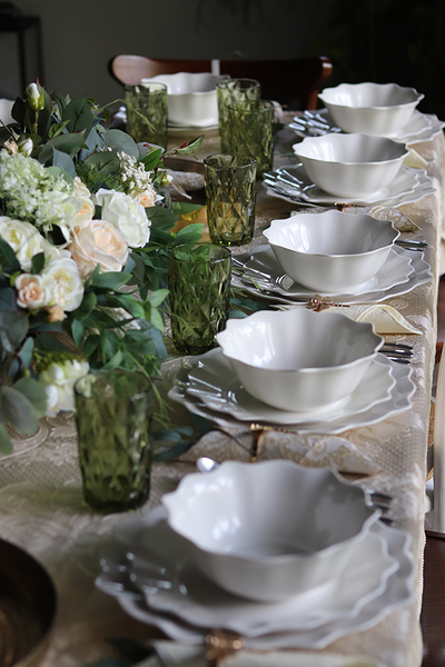 OD RĘKI Ballerina Ecru, elegancki talerz obiadowy, śr. 29.5cm