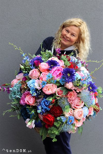 bogaty barwny kosz, Kleopatra 2, wym.70x70cm 