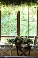 elegancka girlanda z białymi kwiatami, Wisterianna, dł.100cm   