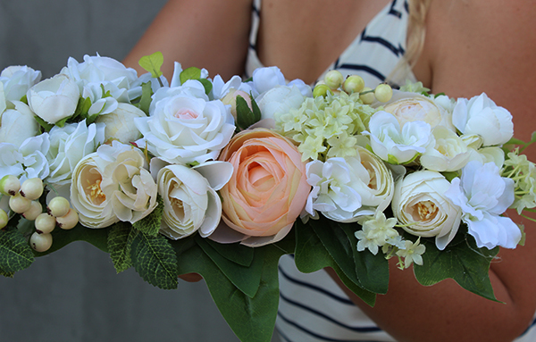 dekoracja kwiatowa na stół / girlanda Romance, dł.55cm 