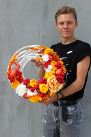 piękny wianek na drzwi Słoneczna Jesień, śr.38cm 