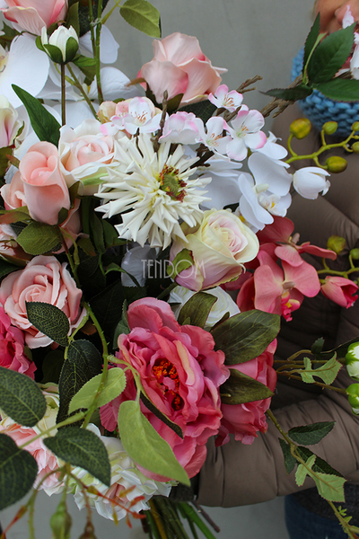 bukiet / dekoracja kwiatowa do wazonu Walencja Big, wym.80cm