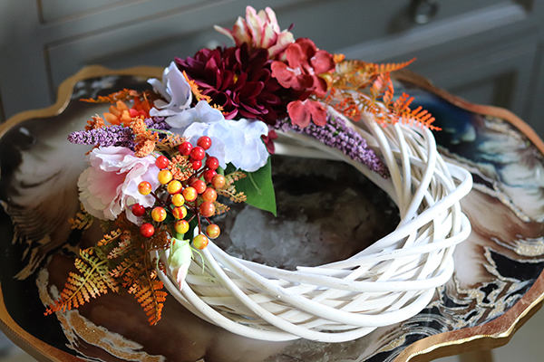 jesienny wianek na drzwi, Madule, śr.32cm