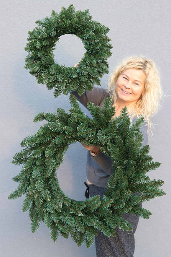 Iglak, wianek z gałązek iglastych/podkład, duży, śr.69cm